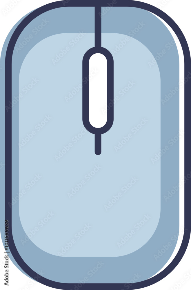 Poster illustration of a computer mouse symbolizing technology and connectivity.