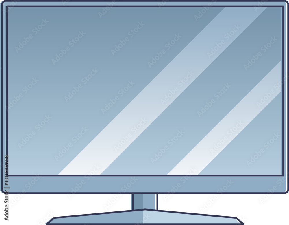 Poster illustration of a computer monitor with a reflective screen.