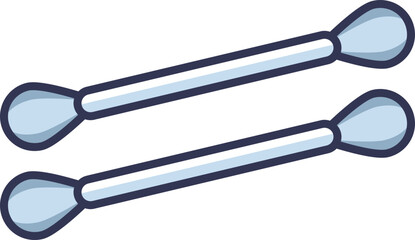 Illustration of two reusable ear swabs symbolizing eco-friendly personal care.