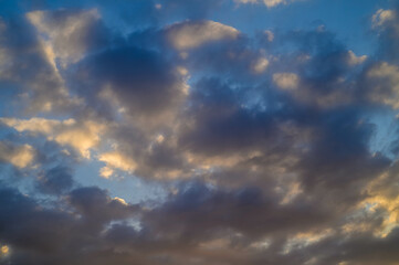 Idyllic cloudscape and sunset by the sea