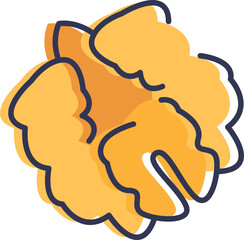 Illustration of a walnut kernel, symbolizing health and nutrition.