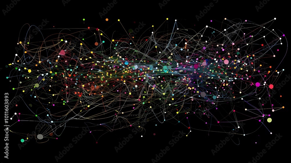 Poster a matrix of interconnected nodes, representing a futuristic information grid.