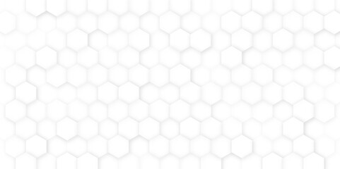 3D Futuristic abstract honeycomb mosaic white background. White Hexagonal Background. Luxury White Pattern.