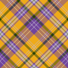 Seamless pattern in magical bright violet, green and yellow colors for plaid, fabric, textile, clothes, tablecloth and other things. Vector image. 2