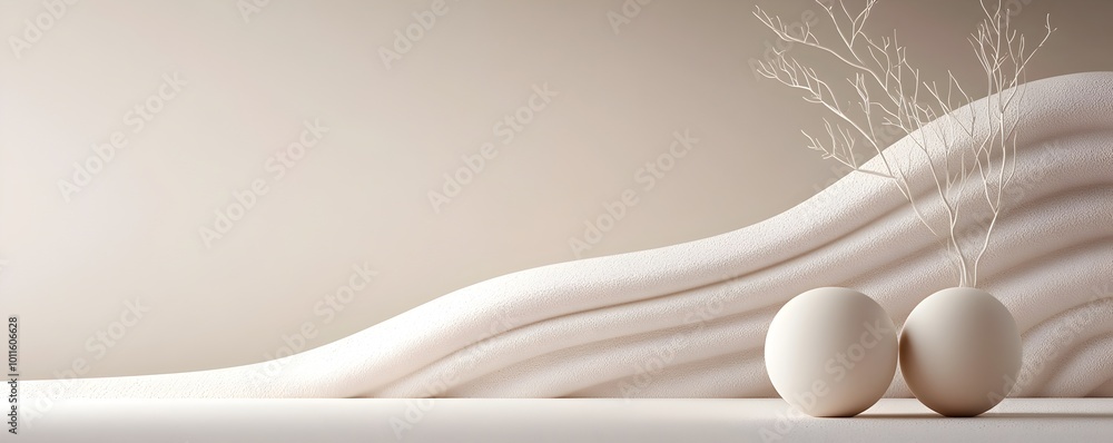 Poster elegant minimalist geometry with natural curves - a harmonious blend of smooth transitions and refin