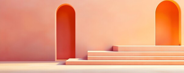 Fototapeta premium Elegant Fluid Arcs and Harmonious Lines - Seamless Minimalist Design with Balanced Curves and Smooth Transitions in Refined Simplicity for Modern Aesthetics