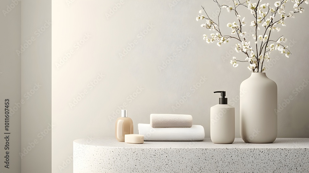 Poster elegant flowing lines and curves - harmonious design with organic motion and refined surfaces for so