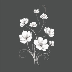 Flowers vector illustration logo concept design