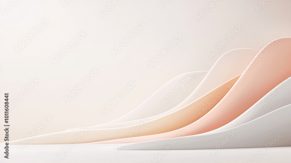 Poster elegance in motion - harmonious curves and soft gradients creating a refined balance of organic shap