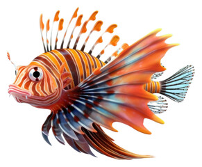 Fototapeta premium PNG Fish lionfish animal pomacentridae.