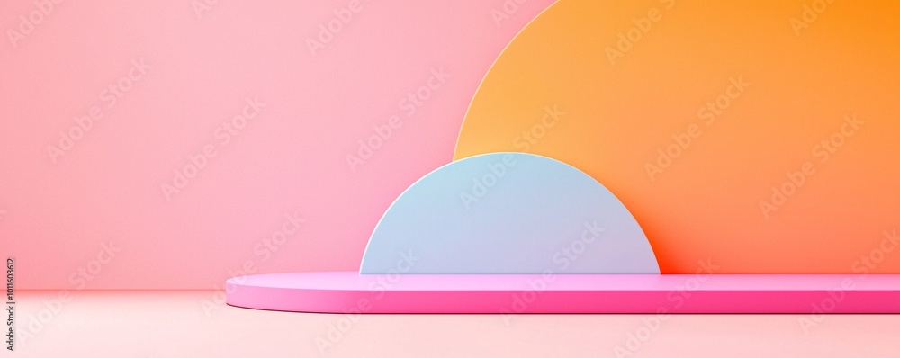 Poster elegant minimalist design with flowing curves - subtle arcs and soft gradients creating a harmonious