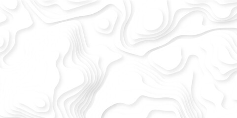 Abstract wavy line 3d paper cut white background. Seamless pattern with lines Topographic map.