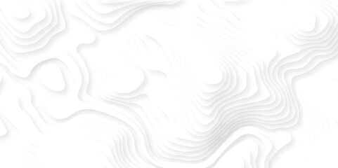 Abstract wavy line 3d paper cut white background. Topographic canyon geometric map relief texture with curved layers and shadow.