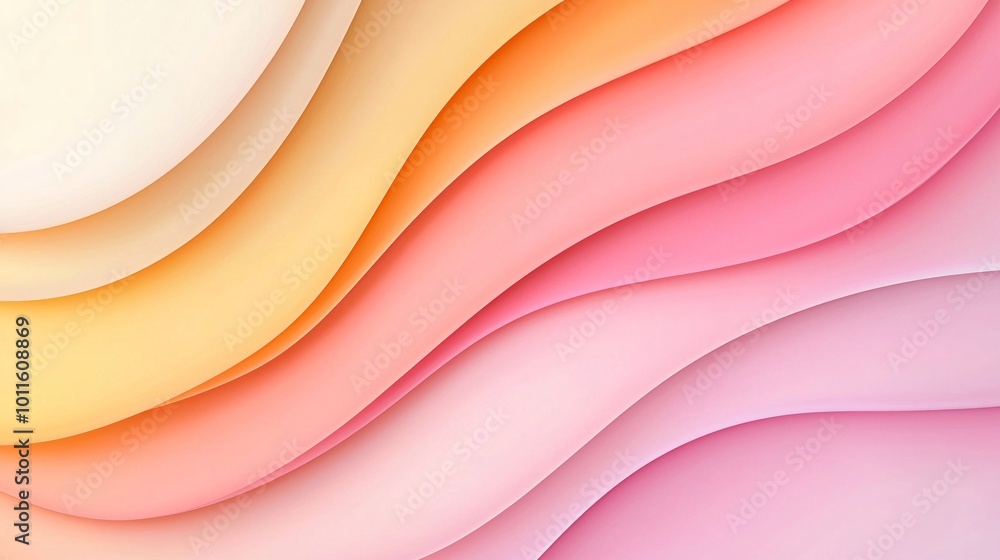 Poster elegant flowing curves - seamless design with smooth lines and soft gradients showcasing natural sha
