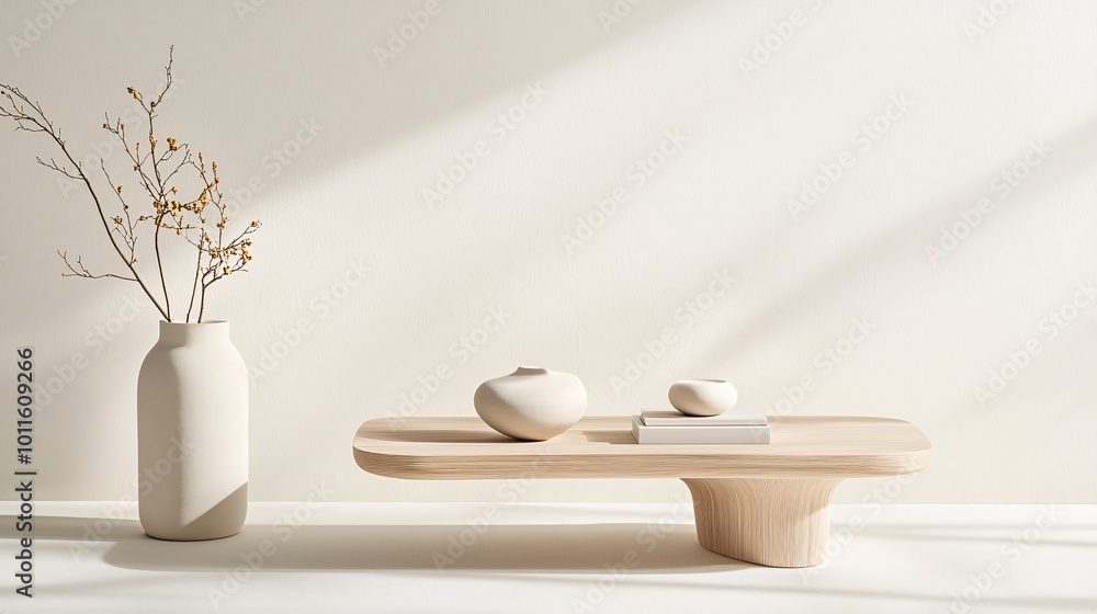 Poster fluid symmetry in organic design - seamless flow of balanced curves and elegant simplicity for moder