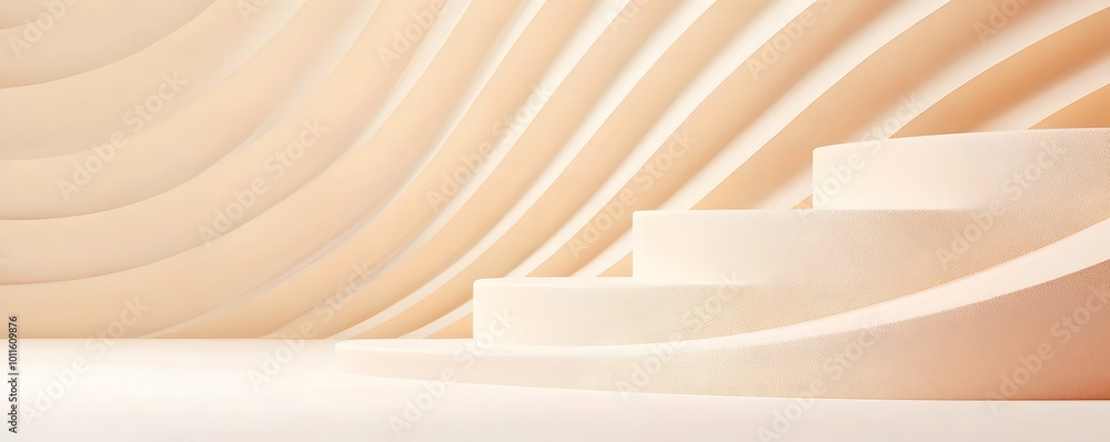 Aufkleber elegant soft arches in minimalist geometry - flowing curves and harmonious shapes for modern design 