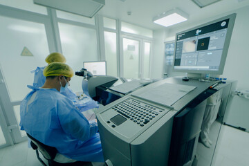 Eye surgery in a modern clinic. Vision correction
