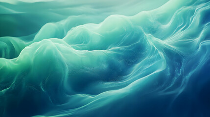 Abstract Blue Green 3D Wavy Background