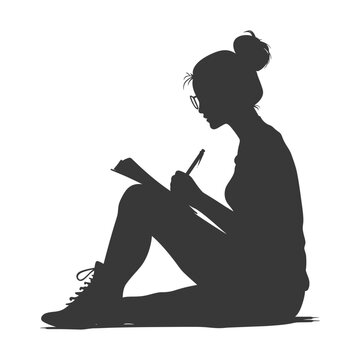 recommend clip art: Silhouette of a Woman Writing in a Notebook