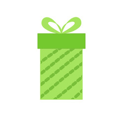 green gift box with ribbon