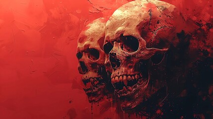 Skulls decorating the border