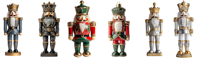 Set of christmas nutcracker toy transparent background