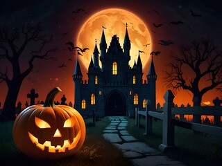 Halloween with Candles and String Lights on a Wooden Table. ai  generate