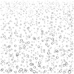 Oxygen air bubbles  flow  in water on white  background.