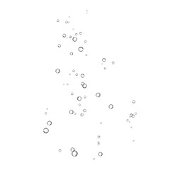 Oxygen air bubbles  flow  in water on white  background.