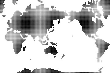 World Map Black Dot Pattern
