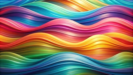 Obraz premium Abstract Rainbow Waves, A Vibrant and Playful Design
