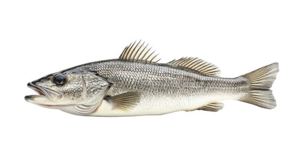 Fototapeta premium European sea bass fish isolated on white transparent