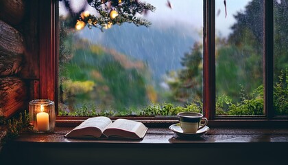 Sunlight pours through the open window.