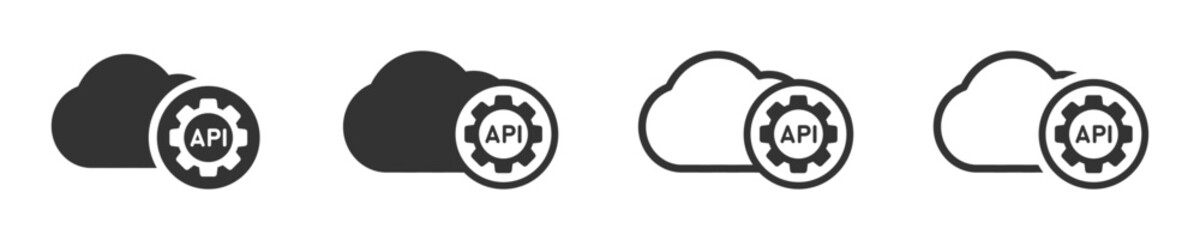 API vector icons set. software integration illustration signs. Cloud API icon collection. API icon