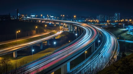Fototapeten Vibrant City of Speeding Nightlights © Dzmitry Halavach