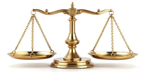 Golden Scales of Justice - 3D Render, Balance, Law, Justice, Symbol