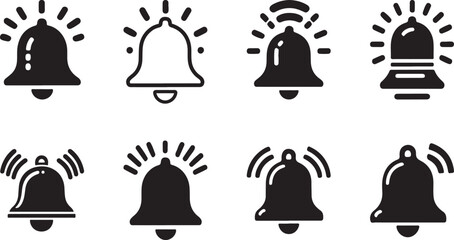 Notification bell icons vector art illustration bundle