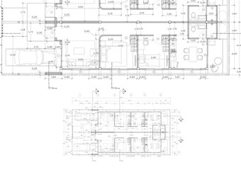 Fototapeta premium Write a blueprint architecture for building.
