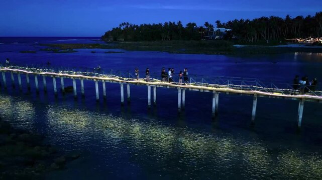Walking on the bridge
