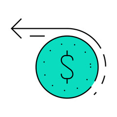 money purchaise line icon vector. money purchaise sign. isolated symbol illustration