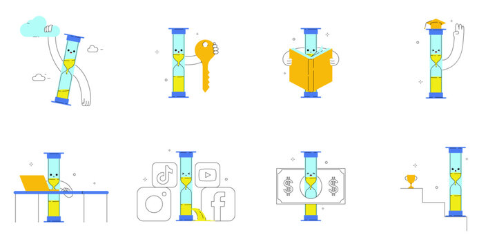 Flat illustration of time is valuable