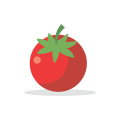 Vector illustration of a red tomato isolated on white , Tomato vector. Tomato on white background. Tomato vector in cartoon style