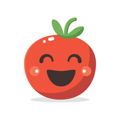 Vector illustration of a red tomato isolated on white , Tomato vector. Tomato on white background. Tomato vector in cartoon style