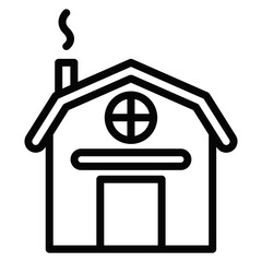 Winter Cabin Vector Icons