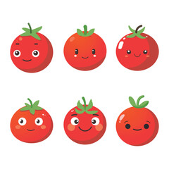 Vector illustration of a red tomato isolated on white , Tomato vector. Tomato on white background. Tomato vector in cartoon style