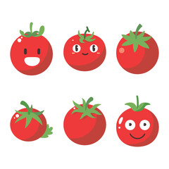 Vector illustration of a red tomato isolated on white , Tomato vector. Tomato on white background. Tomato vector in cartoon style