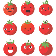 Vector illustration of a red tomato isolated on white , Tomato vector. Tomato on white background. Tomato vector in cartoon style
