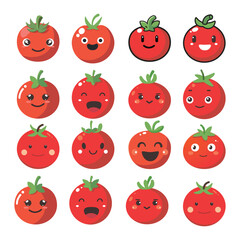 Vector illustration of a red tomato isolated on white , Tomato vector. Tomato on white background. Tomato vector in cartoon style