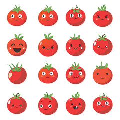 Vector illustration of a red tomato isolated on white , Tomato vector. Tomato on white background. Tomato vector in cartoon style