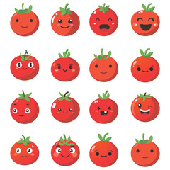 Vector illustration of a red tomato isolated on white , Tomato vector. Tomato on white background. Tomato vector in cartoon style